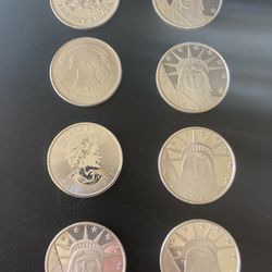 Silver Ounce Coins 8 Total 