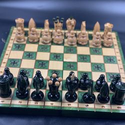 HAND CARVED CHESS SET -POLAND