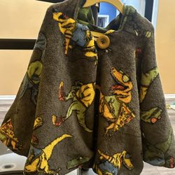 Toddler Handmade Reversible Hooded Pancho 4-5T