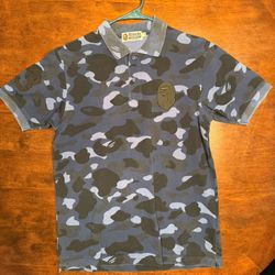 BAPE Blue Camo Polo