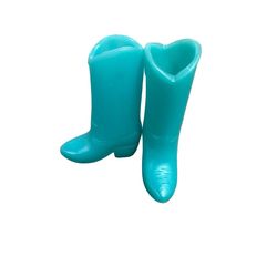 Vtg Barbie Doll Size BOOTS - Aqua