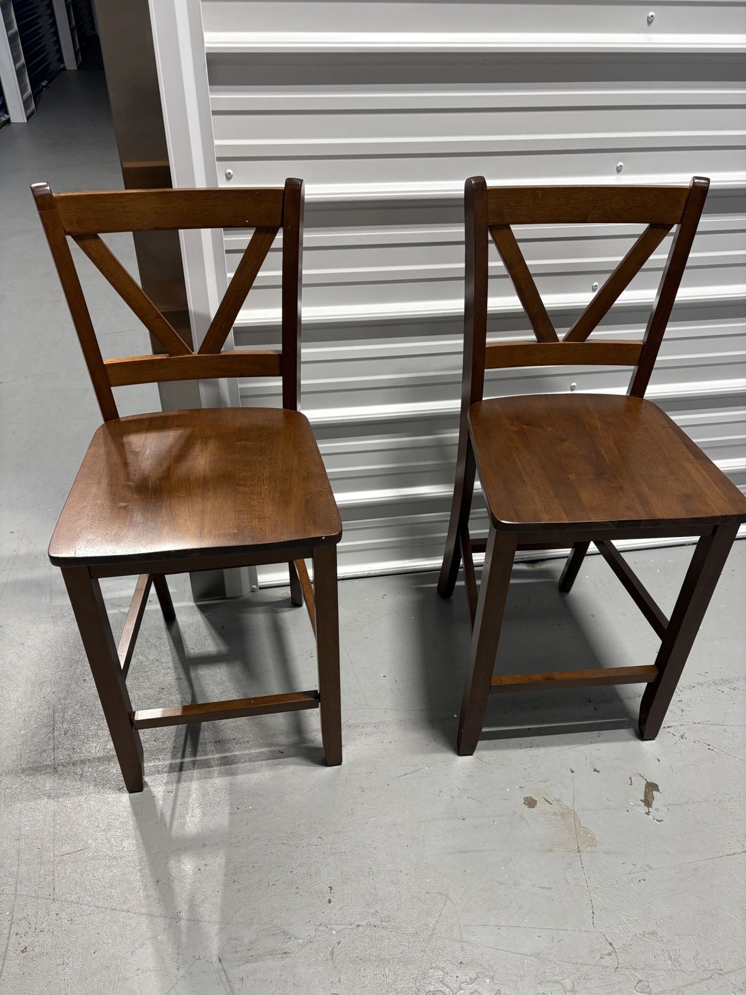 Solid Wood Counter-Height Stools (Set of 2) – NEW/Assembled Only