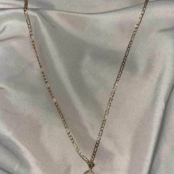 14k Figaro Diamond Cut With Pendant