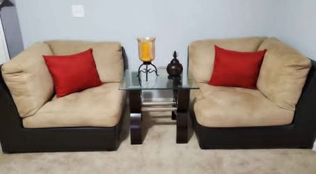 Two-Piece Accent Chair Set with Coffee Table