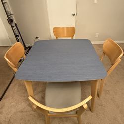 Solid Wood Dining Table Set – Table + 4 Chairs