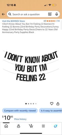 I Don't Know About You But I'm Feeling 22 Banner, I'm Feeling 22 Banner,22nd Birthday Party Decorations, Funny Happy 22nd Birthday Party Decor, Cheers
