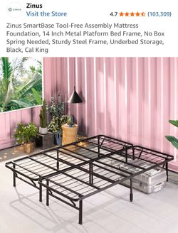 Zinus SmartBase 14-Inch Metal Platform Bed Frame Cal King