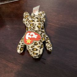 Ty teeny beanie baby “ freckles” leopard tag still attached never played with