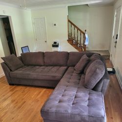 Nice Gray Suede Sectional