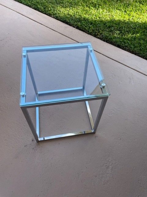 Square Glass Table - Outdoors