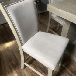 Counter Height Grey Wood 6 Chair Dining 60” with 2 leafs (20 inches each) 100” Table