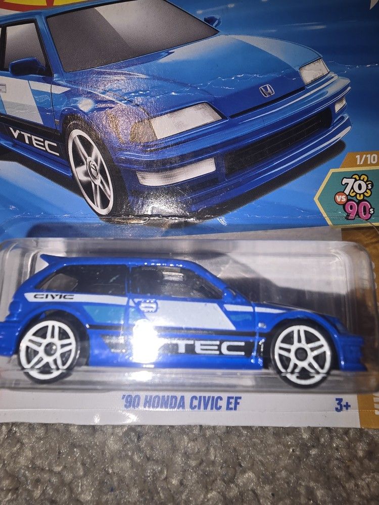 Hot Wheels 1990 Honda Civic EF Blue