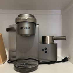 Silver Keurig With Milk Frother 