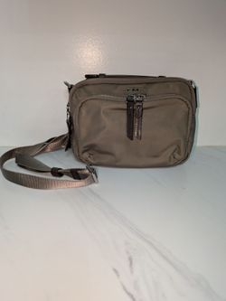 TUMI $195 Voyageur Claudia Convertible Crossbody Bag Nylon – Mink Taupe