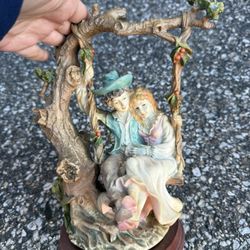 Vintage Romantic Couple  Swing on A tree figurine 