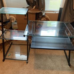 glass and metal computer desk 
