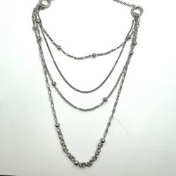 Fashion Silver Multistrand Necklace 