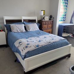 Queen Bed Frame + 2 Inch Bix Spring + Mattress