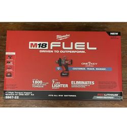 Milwaukee M18 One key 18v Brushless Cordless 1” Impact Wrench With Friction Ring And 2 8.0 Batteries 