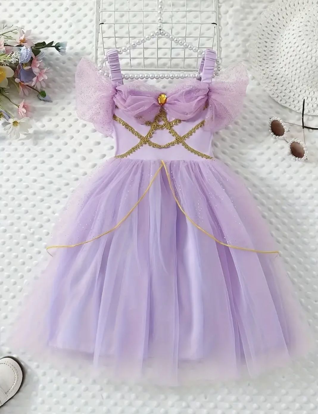 Purple Princess Costume W/Tiara, Scepter, Jewelry