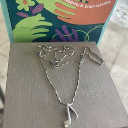 Sterling Silver Musical Note Necklace 