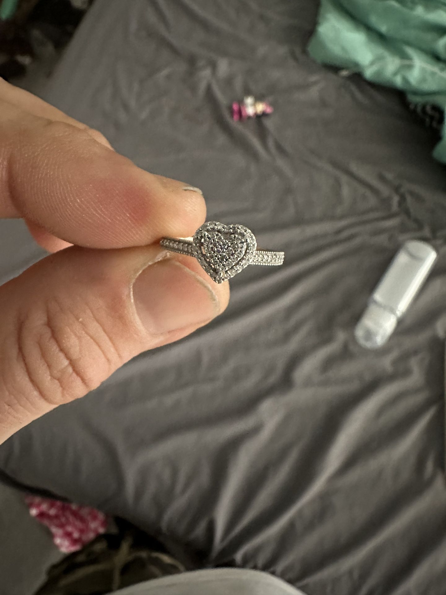 10k White Gold Engagement Ring.