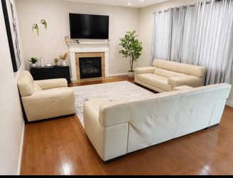 Natuzzi Editions Genuine Leather 3-Piece Sofa Set