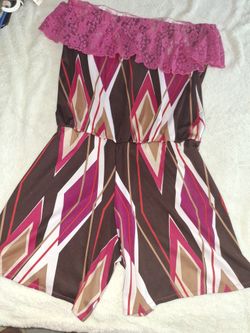 Pink And Brown Romper