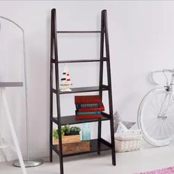 Casual Home
72 in. Espresso Wood 5-shelf Ladder Bookcase with Open Back

