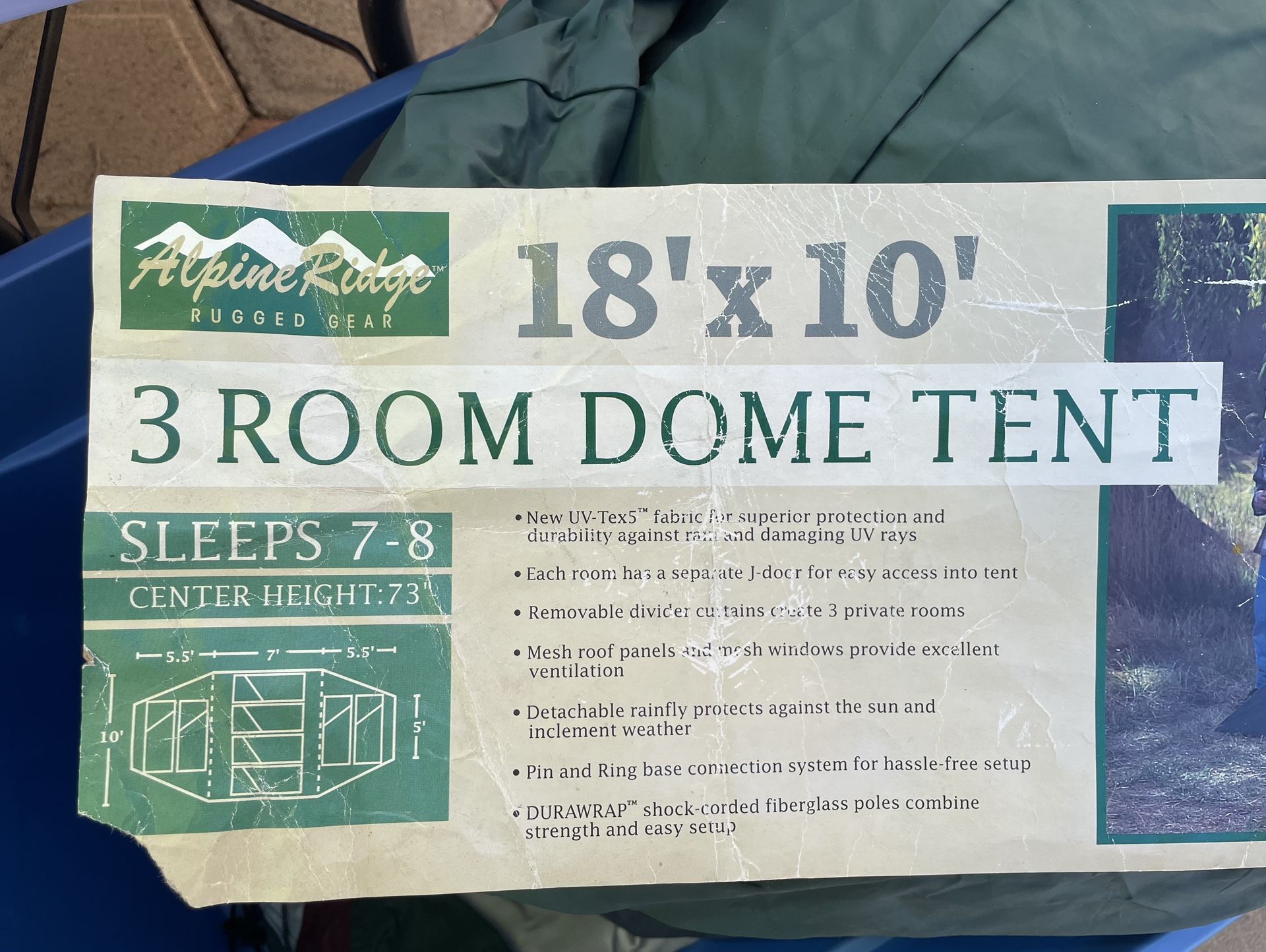 3-room Dome Tent - sleeps 7-8