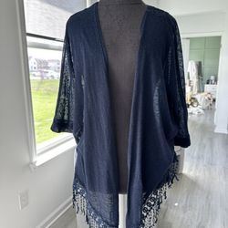 Navy Lace Cardigan 