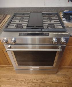 stainless Kitchenaid gas stove