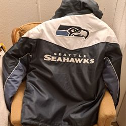 G-III Apparel (Vintage) Seattle Seahawks Hooded Winter Jacket w/ Vest Mens LARGE