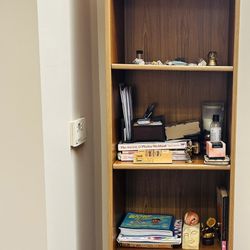 Tall Narrow Solid Wood Bookcase – 84”H x 20”W x 12”D