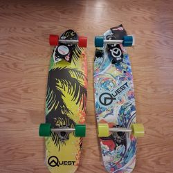 Longboard L 36" X W 9.75" Long Board Cruiser Board  Skateboard  Skate Board  100% Brand New Never Used Quest Board
