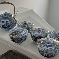 Antique Japanese Porcelain Teapot Set
