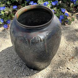 Antique Japanese Bronze Drip style Vase