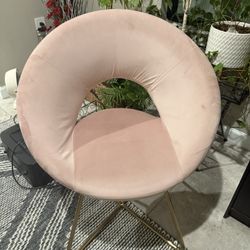Pink Velvet And Gold Chair 