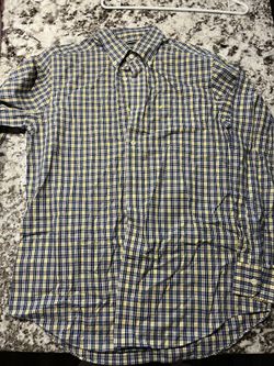 Mens Nautica Blue/Yellow Button Down Shirt