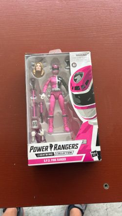 Pink power ranger figurine