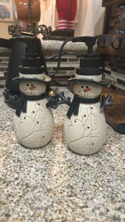 Snowman Pump Bottles Set