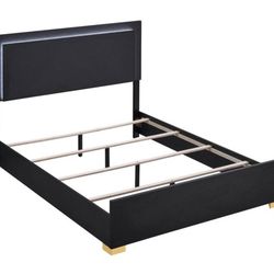 Queen Bed Frame With LED Headboard 