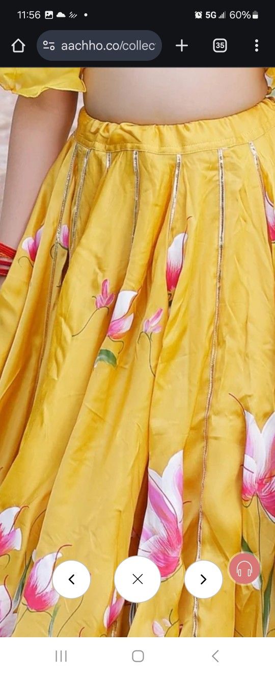 Satin Handpainted Lehenga Set