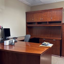 Office Executive Desk And File Cabinet 