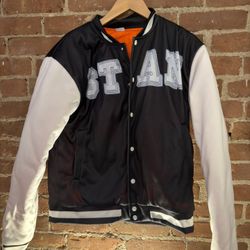 Eminem STAN Varsity Jacket Black White Graphic Size M (Fits L)