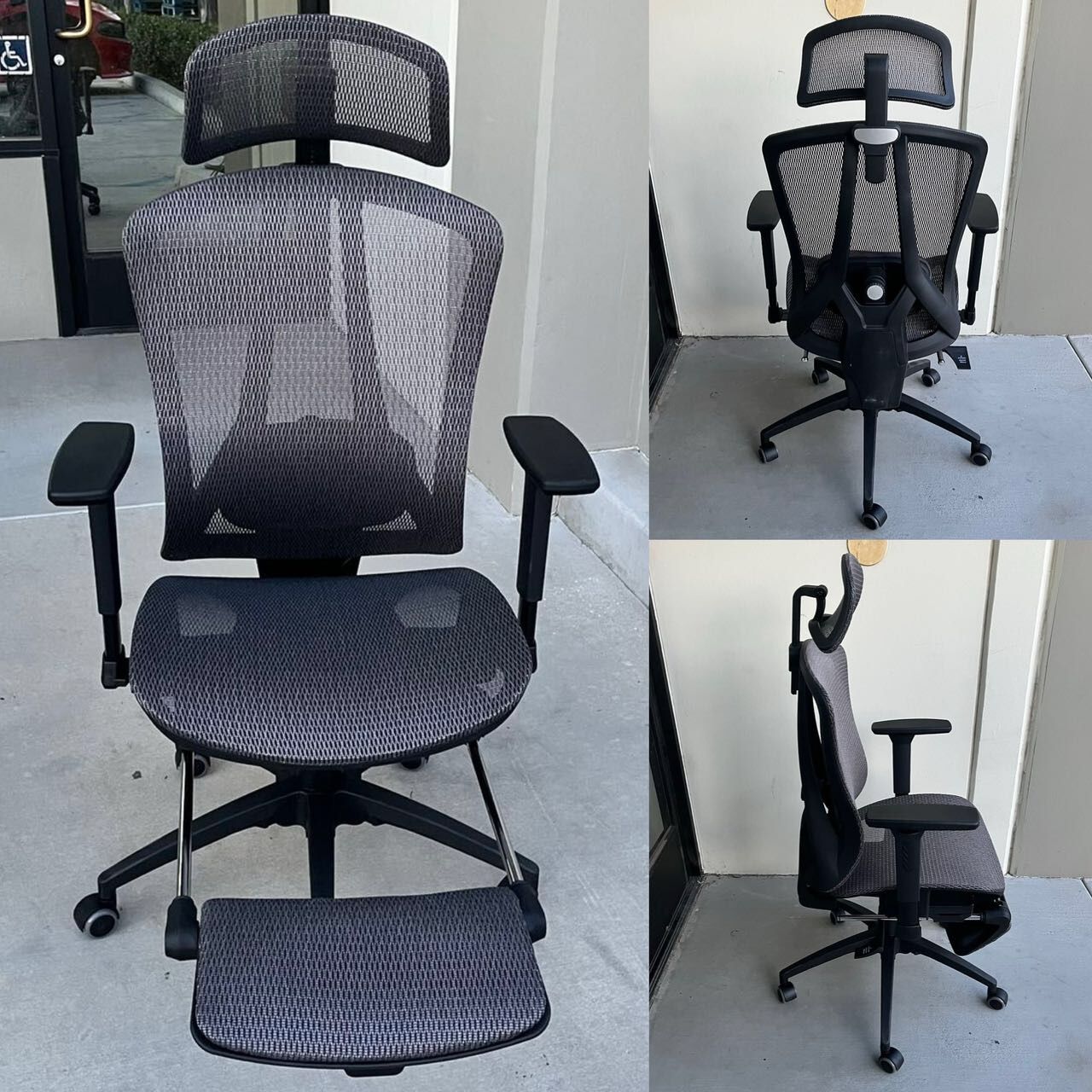 New In Box Ergonomic Mesh Office Chair Dark Gray With Footrest