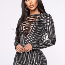 FashionNova Rhinestone Party Dress (Large) for Sale in Hialeah, FL - OfferUp