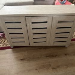 Light Wood Shoe Cabinet 