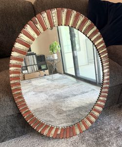 Large Oval “Atomic Era” 1960s Vintage Mirror