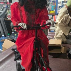 Halloween Creepy Girl On Tricycle 